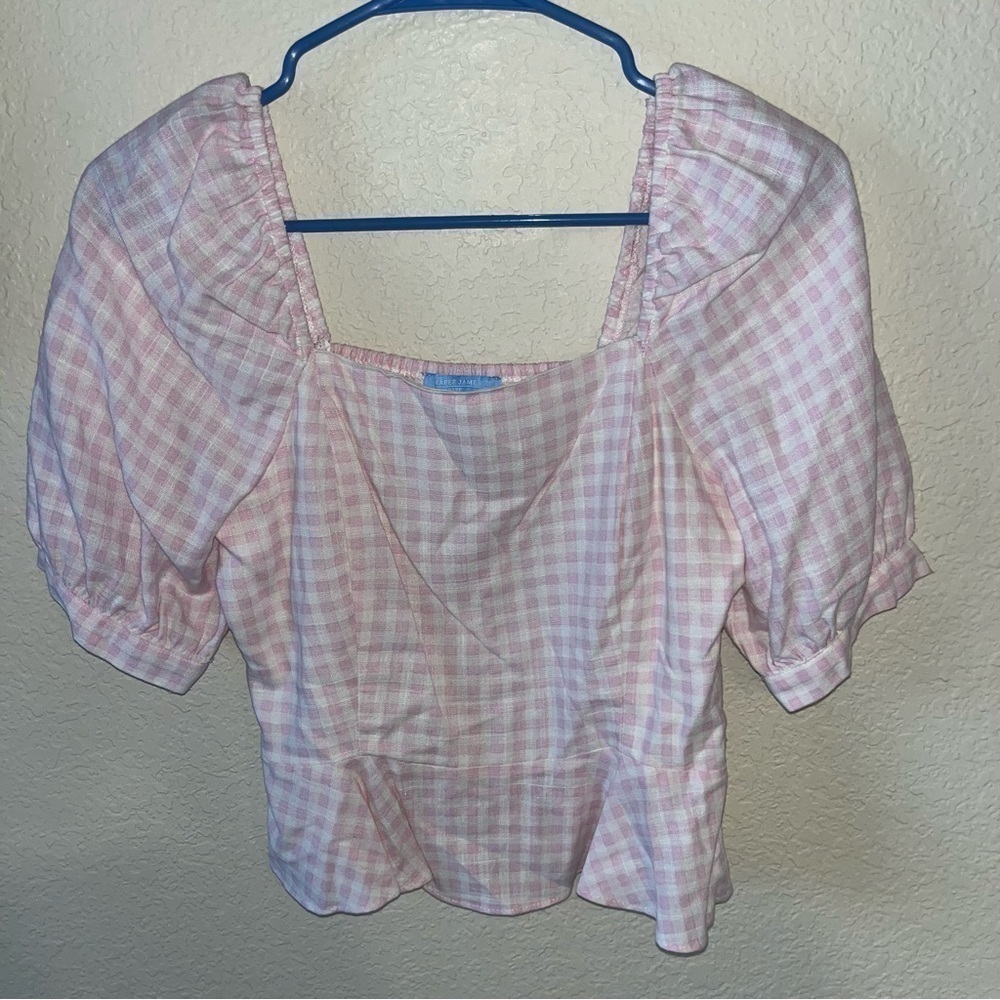 Draper James RSVP Pink Gingham Set Size XS Top and Size 4 Bottoms